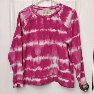 Michael Kors Pink Tie Dye Pullover Long Sleeve Sweatshirt Size Large